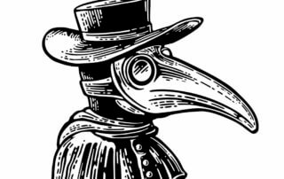 plague doctor with beak shaped mask